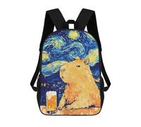 sinyumoney Mochila Escolar Infantil Impresa En 3D Funny Capybara Beer Starry Night Mochilas De Moda Informales Mochilas Infantiles Mochila Informal Para Exteriores Bolsas De Viaje Bonitas 17inch