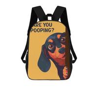 sinyumoney Mochila Escolar Infantil Impresa En 3D Funny Dachshund Pooping Mochila Escolar Infantil Mochilas De Viaje Mochilas De Moda Mochilas De Gran Capacidad 17inch