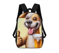 sinyumoney Mochila Escolar Infantil Impresa En 3D Funny Dog with Beer Mochila Mochilas Deportivas Para Niños Y Niñas Mochila De Moda 17inch