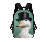 sinyumoney Mochila Escolar Infantil Impresa En 3D Funny Duck in A Suit 17inch Para Niños, Mochila De Viaje De Alta Capacidad, Mochila Escolar De Moda Para Niños