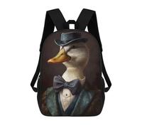sinyumoney Mochila Escolar Infantil Impresa En 3D Funny Duck in A Suit Para Niños Mochilas De Viaje De Alta Capacidad Bolsas Para Libros Mochila Escolar Infantil Mochila 17inch
