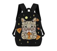 sinyumoney Mochila Escolar Infantil Impresa En 3D Funny Pizza Cat In Space Mochila Mochilas Deportivas Para Niños Y Niñas Mochila De Moda 17inch