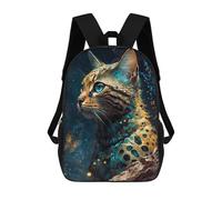 sinyumoney Mochila Escolar Infantil Impresa En 3D Galactic Cat Dreamscape -1 Mochilas Para Libros Mochilas De Viaje Informales Mochila De Gran Capacidad Para Niños 17inch