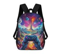 sinyumoney Mochila Escolar Infantil Impresa En 3D Galactic Gaming Adventure Mochilas De Viaje De Alta Capacidad Para Niños Mochilas De Libros De Moda Mochila Escolar Infantil 17inch