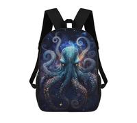 sinyumoney Mochila Escolar Infantil Impresa En 3D Galactic Octopus Art Print-17 17inch Para Niños, Mochila De Viaje De Alta Capacidad, Mochila Escolar De Moda Para Niños