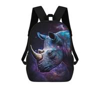 sinyumoney Mochila Escolar Infantil Impresa En 3D Galactic Rhino Portrait-7 17inch Para Niños, Mochila De Viaje De Alta Capacidad, Mochila Escolar De Moda Para Niños
