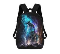 sinyumoney Mochila Escolar Infantil Impresa En 3D Galactic Wolf Howling -2 Mochilas Para Libros Mochilas Escolares De Viaje De Alta Capacidad Para Niños/estudiantes/adultos 17inch