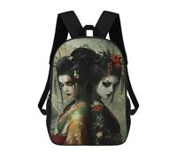 sinyumoney Mochila Escolar Infantil Impresa En 3D Geisha Ghosts Horror Japanese Cherry Blossom Mochila Mochilas Deportivas Para Niños Y Niñas Mochila De Moda 17inch