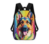sinyumoney Mochila Escolar Infantil Impresa En 3D German Shepherd Colorful Mochilas Para Libros Mochilas De Viaje Informales Mochila De Gran Capacidad Para Niños 17inch