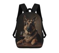 sinyumoney Mochila Escolar Infantil Impresa En 3D German Shepherd Wine Mochila Mochilas Deportivas Para Niños Y Niñas Mochila De Moda 17inch