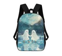 sinyumoney Mochila Escolar Infantil Impresa En 3D Ghost Couple Ice Skating Winter Snow Para Niños, Mochila De Viaje De Alta Capacidad, Mochila Informal Para Niños 17inch