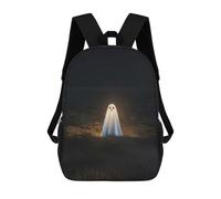 sinyumoney Mochila Escolar Infantil Impresa En 3D Ghost in Field at Night Para Niños, Mochila De Viaje De Alta Capacidad, Mochila Informal Para Niños 17inch