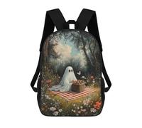 sinyumoney Mochila Escolar Infantil Impresa En 3D Ghost in The Garden 17inch Para Niños, Mochila De Viaje De Alta Capacidad, Mochila Escolar De Moda Para Niños
