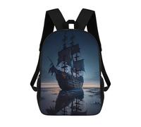 sinyumoney Mochila Escolar Infantil Impresa En 3D Ghost Ship on The Horizon Mochilas De Moda Informales Mochilas Infantiles Mochila Informal Para Exteriores Bolsas De Viaje Bonitas 17inch