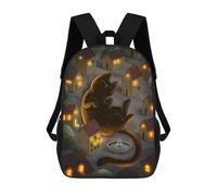 sinyumoney Mochila Escolar Infantil Impresa En 3D Giant Cat in The Village Mochilas De Viaje De Alta Capacidad Para Niños Mochilas De Libros De Moda Mochila Escolar Infantil 17inch