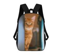 sinyumoney Mochila Escolar Infantil Impresa En 3D Ginger Cat Peeking Mochilas Para Libros Mochilas De Viaje Informales Mochila De Gran Capacidad Para Niños 17inch