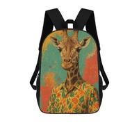sinyumoney Mochila Escolar Infantil Impresa En 3D Giraffe in Hawaiian Shirt Portrait Mochilas De Moda Informales Mochilas Infantiles Mochila Informal Para Exteriores Bolsas De Viaje Bonitas 17inch