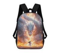 sinyumoney Mochila Escolar Infantil Impresa En 3D Girls And White Dragon Mochila De Viaje De Alta Capacidad Para Libros Mochilas De Moda Para Niños Mochila Escolar Informal 17inch