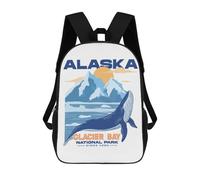 sinyumoney Mochila Escolar Infantil Impresa En 3D Glacier Bay National Park Para Niños, Mochila De Viaje De Alta Capacidad, Mochila Informal Para Niños 17inch