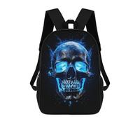 sinyumoney Mochila Escolar Infantil Impresa En 3D Glowing Blue Skull Artwork Mochilas De Viaje De Alta Capacidad Para Niños Mochilas De Libros De Moda Mochila Escolar Infantil 17inch