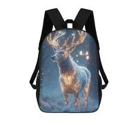 sinyumoney Mochila Escolar Infantil Impresa En 3D Glowing Deer in Winter Forest Mochila Mochilas Deportivas Para Niños Y Niñas Mochila De Moda 17inch