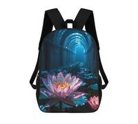 sinyumoney Mochila Escolar Infantil Impresa En 3D Glowing Lotus in A Tunnel Mochilas De Viaje De Alta Capacidad Para Niños Mochilas De Libros De Moda Mochila Escolar Infantil 17inch