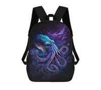 sinyumoney Mochila Escolar Infantil Impresa En 3D Glowing Octopus Art Print 17inch Para Niños, Mochila De Viaje De Alta Capacidad, Mochila Escolar De Moda Para Niños
