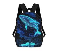sinyumoney Mochila Escolar Infantil Impresa En 3D Glowing Whale Above Water, Boy Watching Mochila Mochilas Deportivas Para Niños Y Niñas Mochila De Moda 17inch