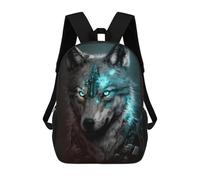 sinyumoney Mochila Escolar Infantil Impresa En 3D Glowing Wolf Portrait Artwork Mochila Escolar Infantil Mochilas De Viaje Mochilas De Moda Mochilas De Gran Capacidad 17inch