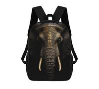 sinyumoney Mochila Escolar Infantil Impresa En 3D Gold Dark Elephant Para Niños, Mochila De Viaje De Alta Capacidad, Mochila Informal Para Niños 17inch