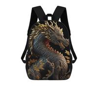 sinyumoney Mochila Escolar Infantil Impresa En 3D Golden Dragon Statue-1 Mochilas Para Libros Mochilas Escolares De Viaje De Alta Capacidad Para Niños/estudiantes/adultos 17inch