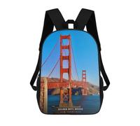 sinyumoney Mochila Escolar Infantil Impresa En 3D Golden Gate Bridge, San Francisco-2 Mochilas Para Libros Mochilas Escolares De Viaje De Alta Capacidad Para Niños/estudiantes/adultos 17inch