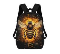 sinyumoney Mochila Escolar Infantil Impresa En 3D Golden Honey Bee Art Print 17inch Para Niños, Mochila De Viaje De Alta Capacidad, Mochila Escolar De Moda Para Niños