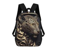 sinyumoney Mochila Escolar Infantil Impresa En 3D Golden Leopard Portrait Mochilas De Viaje De Alta Capacidad Para Niños Mochilas De Libros De Moda Mochila Escolar Infantil 17inch