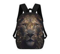 sinyumoney Mochila Escolar Infantil Impresa En 3D Golden Lion Portrait Para Niños, Mochila De Viaje De Alta Capacidad, Mochila Informal Para Niños 17inch