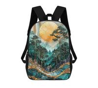 sinyumoney Mochila Escolar Infantil Impresa En 3D Golden Moonlit Forest Para Niños, Mochila De Viaje De Alta Capacidad, Mochila Informal Para Niños 17inch