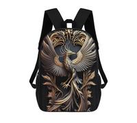 sinyumoney Mochila Escolar Infantil Impresa En 3D Golden Phoenix Artwork-2 Mochilas Para Libros Mochilas De Viaje Informales Mochila De Gran Capacidad Para Niños 17inch