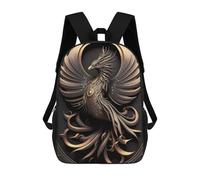 sinyumoney Mochila Escolar Infantil Impresa En 3D Golden Phoenix Artwork Mochila Mochilas Deportivas Para Niños Y Niñas Mochila De Moda 17inch