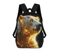 sinyumoney Mochila Escolar Infantil Impresa En 3D Golden Polar Bear Animal 17inch Para Niños, Mochila De Viaje De Alta Capacidad, Mochila Escolar De Moda Para Niños