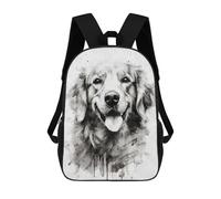 sinyumoney Mochila Escolar Infantil Impresa En 3D Golden Retriever Black Ink Mochilas Para Libros Mochilas Escolares De Viaje De Alta Capacidad Para Niños/estudiantes/adultos 17inch