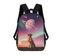 sinyumoney Mochila Escolar Infantil Impresa En 3D Golden Retriever in Space Mochilas Para Libros Mochilas De Viaje Informales Mochila De Gran Capacidad Para Niños 17inch