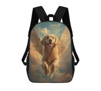 sinyumoney Mochila Escolar Infantil Impresa En 3D Golden Retriever with Angel Wings Comforting Pet Loss Art Mochila Mochilas Deportivas Para Niños Y Niñas Mochila De Moda 17inch