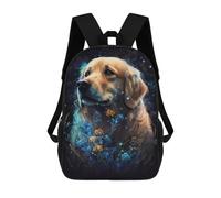 sinyumoney Mochila Escolar Infantil Impresa En 3D Golden Retriever with Flowers 17inch Para Niños, Mochila De Viaje De Alta Capacidad, Mochila Escolar De Moda Para Niños
