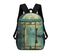 sinyumoney Mochila Escolar Infantil Impresa En 3D Golden Torii Gate Under Moon Mochilas Para Libros Mochilas Escolares De Viaje De Alta Capacidad Para Niños/estudiantes/adultos 17inch