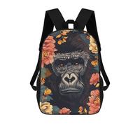 sinyumoney Mochila Escolar Infantil Impresa En 3D Gorilla in Bloom Mochila Mochilas Deportivas Para Niños Y Niñas Mochila De Moda 17inch