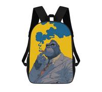 sinyumoney Mochila Escolar Infantil Impresa En 3D Gorilla in Suit Smoking Cigar Mochila Mochilas Deportivas Para Niños Y Niñas Mochila De Moda 17inch