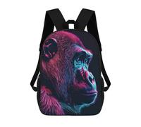 sinyumoney Mochila Escolar Infantil Impresa En 3D Gorilla Neon Animal Mochila Mochilas Deportivas Para Niños Y Niñas Mochila De Moda 17inch