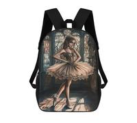 sinyumoney Mochila Escolar Infantil Impresa En 3D Gothic Ballerina in Lace Dress 17inch Para Niños, Mochila De Viaje De Alta Capacidad, Mochila Escolar De Moda Para Niños