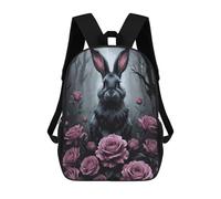 sinyumoney Mochila Escolar Infantil Impresa En 3D Gothic Rabbit Para Niños, Mochila De Viaje De Alta Capacidad, Mochila Informal Para Niños 17inch