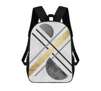 sinyumoney Mochila Escolar Infantil Impresa En 3D Gray And Gold Art 02 Mochilas Para Libros Mochilas De Viaje Informales Mochila De Gran Capacidad Para Niños 17inch
